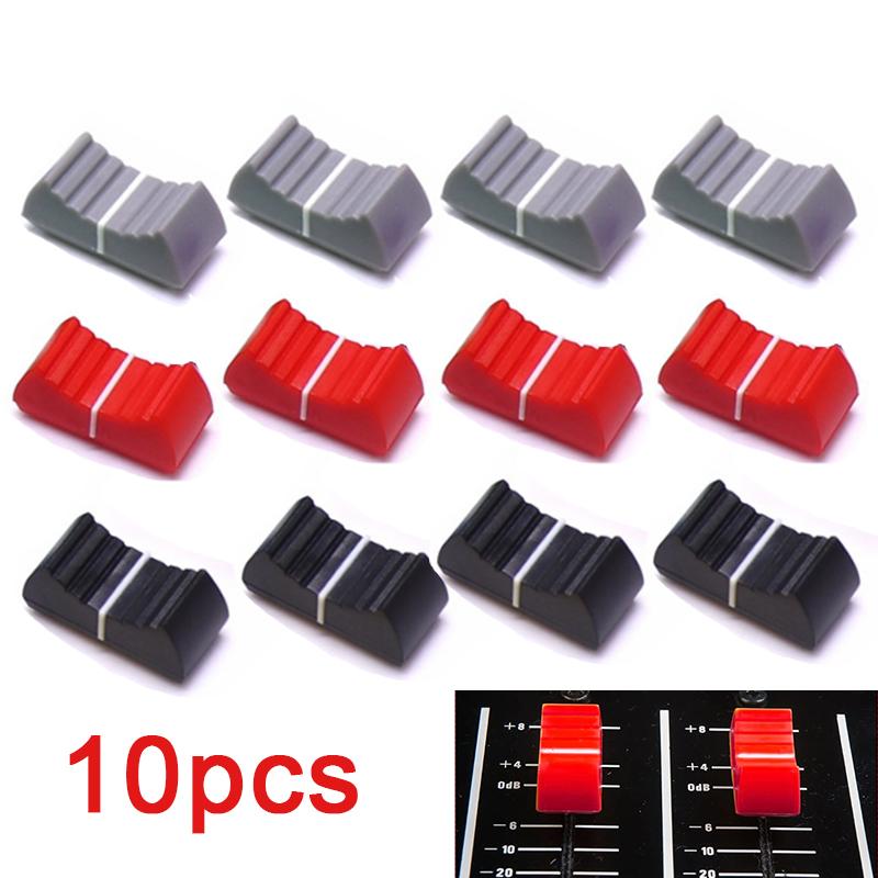 10PCS Fader Knob Cap Touch Sensitive Slider Ribbed Mixer Desk Switch Knob Cap Plastic