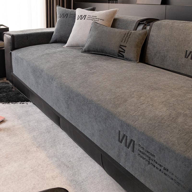 Cuscino per Divano in Ciniglia Universale Quattro Stagioni Moderno Minimalista Soggiorno Antiscivolo Cuscini per Seduta Copridivano