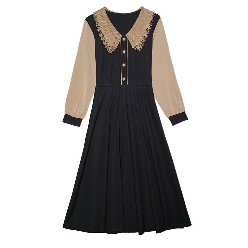 Trendy Slim-Fit Mid-Length Plus-Size Long-Sleeved Dress for Women