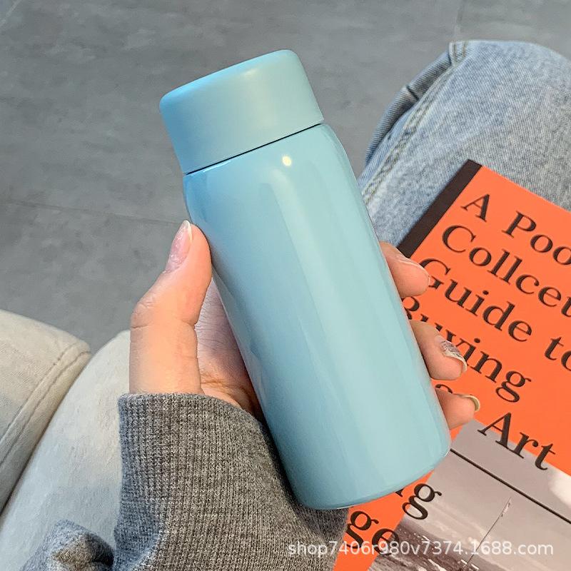 Frosted Mini Thermos Cup For Women, Small And Portable With Tea Compartment, Simple Small-Capacity Water Cup, Portable Pocket Cup