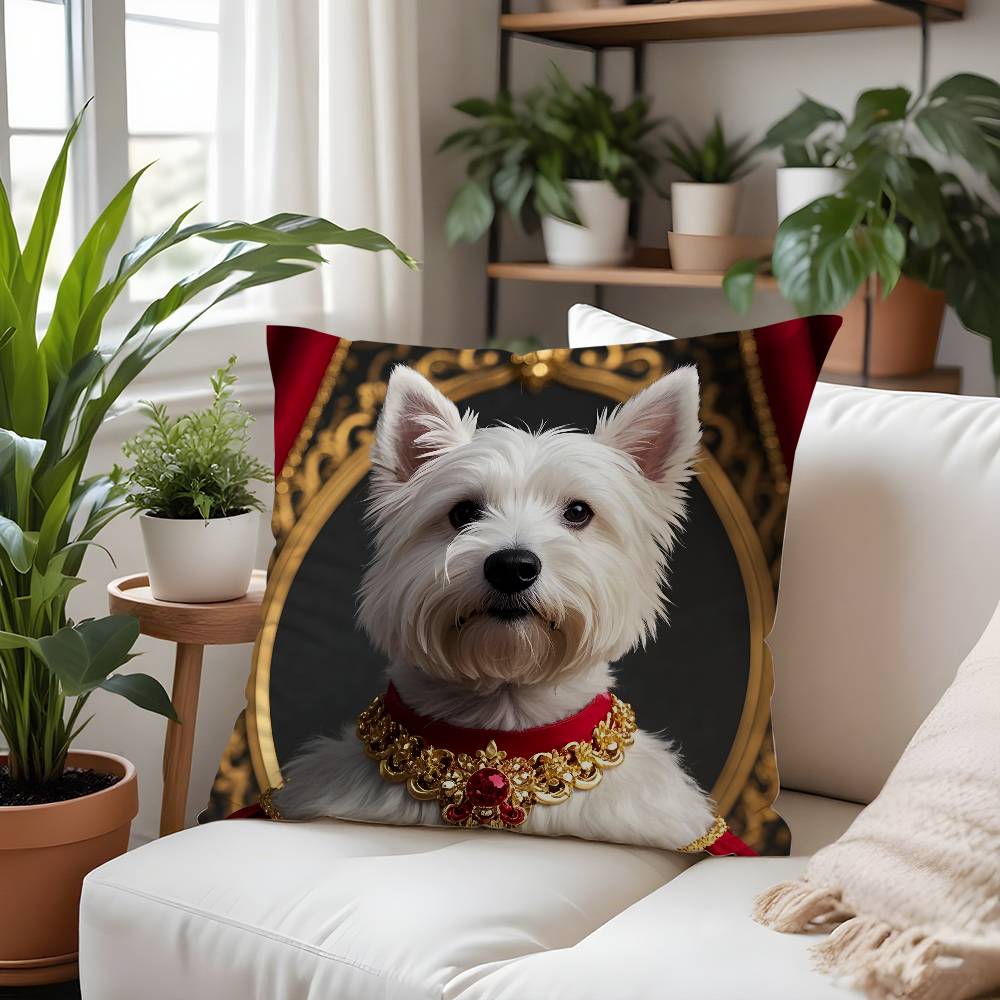 West Highland White Terrier Pillow Case  Plush Fabric Soft  Pillowcase Double Sided Print Cushion Cover Household Gifts