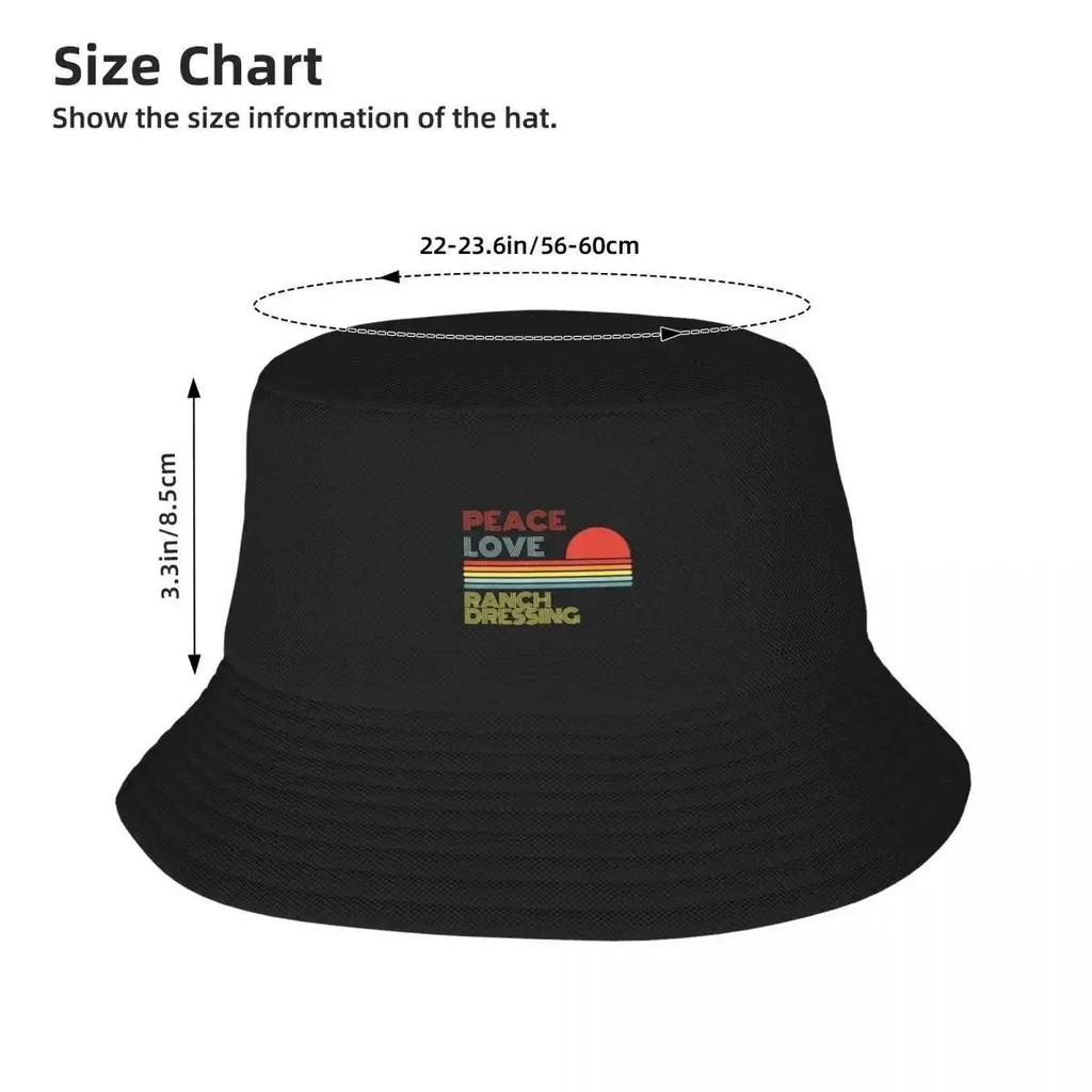 Peace Love Ranch Dressing Retro Vintage Bucket Hat Hat Baseball Cap Ball Cap Luxury Brand Baseball Men Women's
