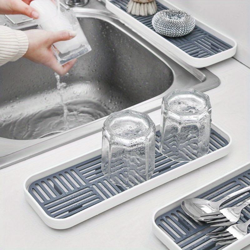 1pc Kitchen Dishcloth Sponge Drain Rack Sink Edge Storage Shelf Narrow Cloth Small Steel Wire Ball Tray Basket.