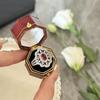 Women's Fashion Ruby Flower Adjustable Ring - Full Diamond Simulated Open Band