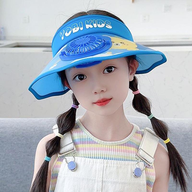 Solar Children's Fan Hat Summer Cartoon Sun Protection Sun Hat Girl Girl Outdoor Sun Hat
