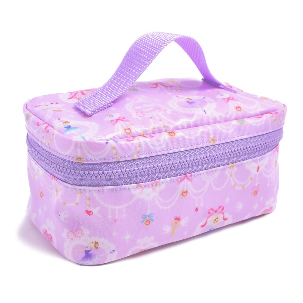COLORFUL CANDY STYLE Lunch Bag for Vanity Bag for Stylish and Lace Pattern with Pretty Ballerina Design N0860000 Girls, Kids, Cute, (Lavender)
