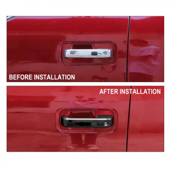 Black Exterior Door Handle Decor Cover Trim Accessories For Ford F150 2015-