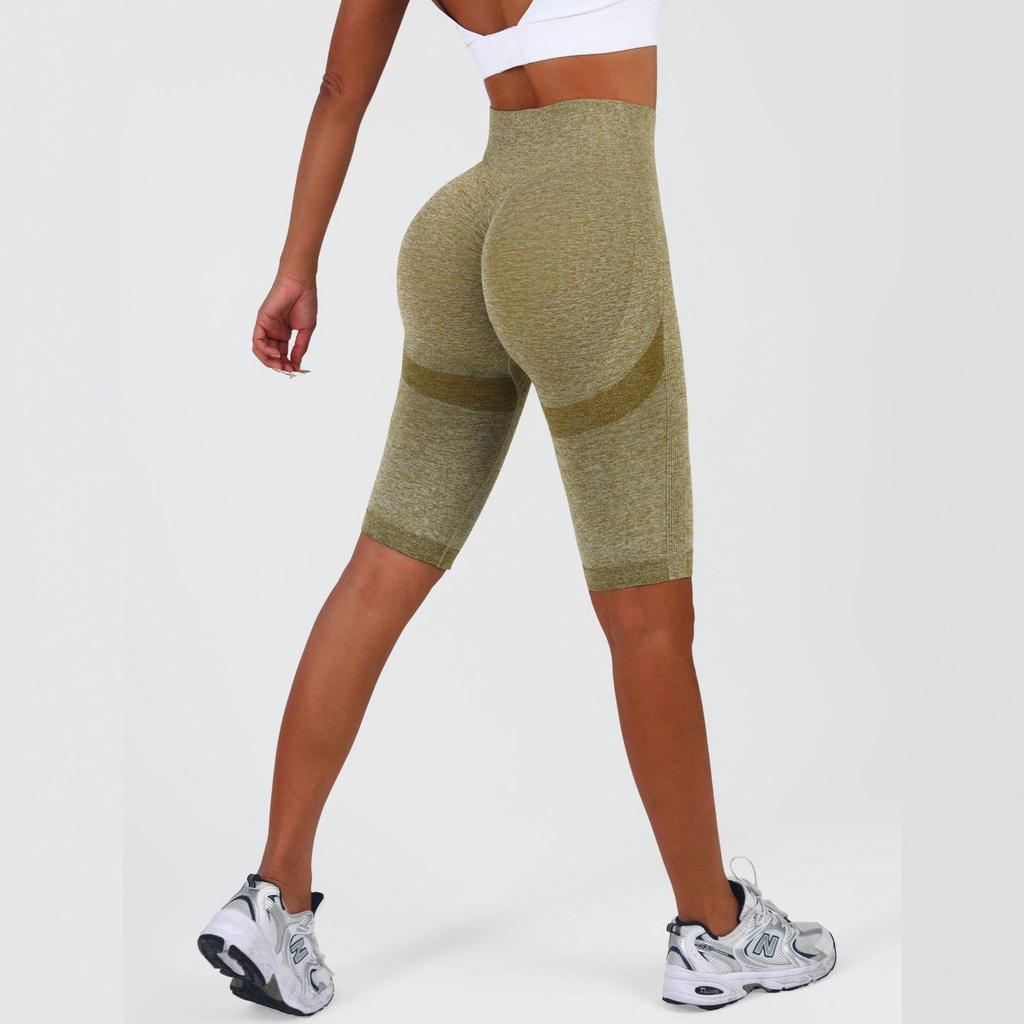 Smiley Face High Waist Butt-Lifting Yoga Capris – Breathable, Stretchy & Quick-Drying Women's Fitness Shorts