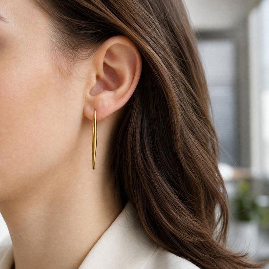1 Pair Large Long Teardrop Geometry Earrings for Women, Metal Drop Dangle Earrings, Polished Waterdrop Earring for Party, Wedding, Daily Wear