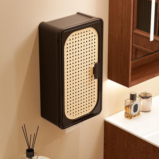 Bathroom Wall Cabinet with Door Small Wall Mounted 3 Tier Over The Toilet Storage Cabinet for Kitchen Laundry Living Room