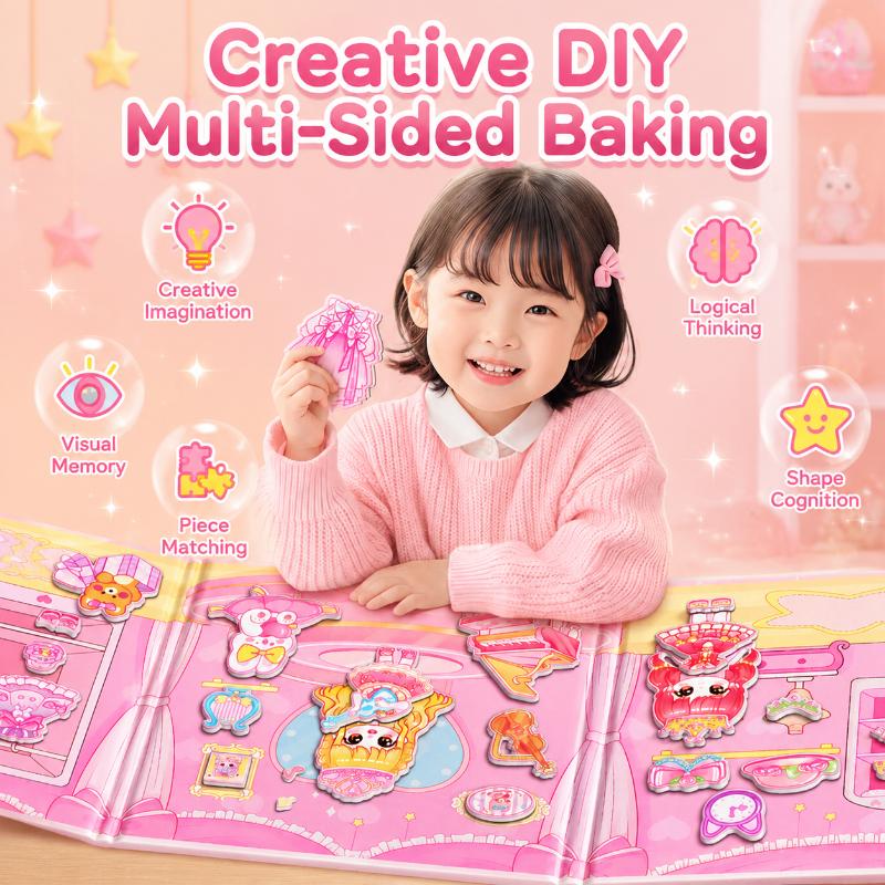 Magnetic Princess Quiet Book With Reusable Stickers Precut Design For Little Girls Home Travel Play Educational Toy