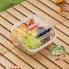 Kunststoff Kühlschrank Drehbar Obstschale Mehrzweck Drehbar Geteilte Servierschale Große Kapazität Transparente Snack Aufbewahrungsbox