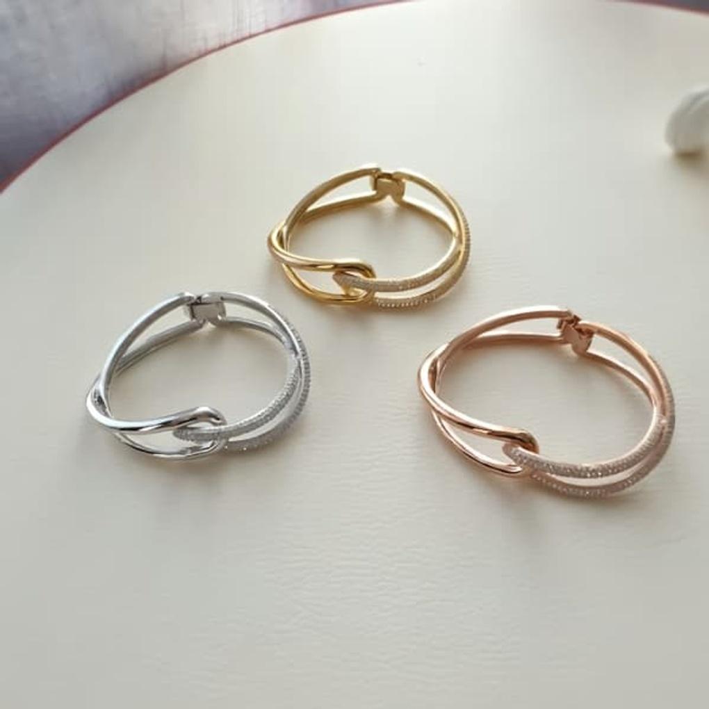 Women's Daily Cubic Finger Bracelet Layered