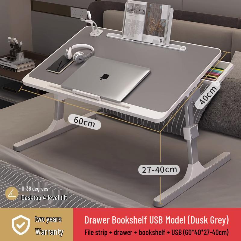 Adjustable Bedside Table: Folding Computer Desk for Student Dorms, Bedrooms, or Home Study
