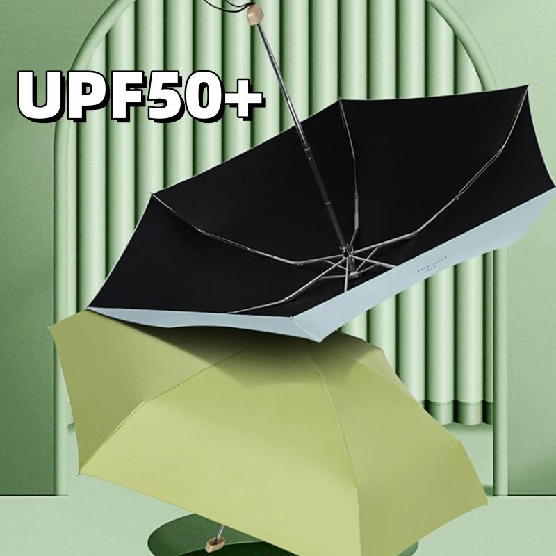 Parasol UPF50+ Mini Kieszonkowy Parasol Przeciwsłoneczny Przenośny Winyl Składany Deszczowy Podróżny Parasol Ochrona UV Parasol Kapsułkowy