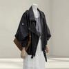 Meilade Damen Verdickte Leder Motorradjacke, Herbst/Winter 2026, Nischenstil, Mit Samt gefüttert, Lockerer Schnitt.