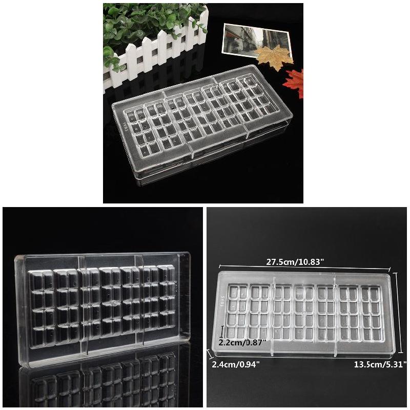 Home Chocolate Bar Mold Clear Resuable 56 Grids Designed Candy Jelly Food Baking Pastry Maker Mold Accessories For Home Kitchen