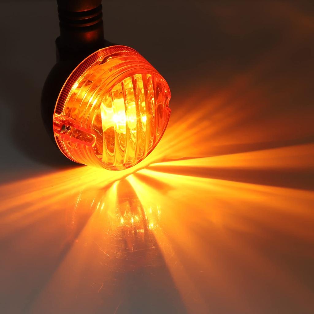Aoling Turn Signal Motorcycle Turn Signal Bike Direction Indicator Black Body Amber Lens