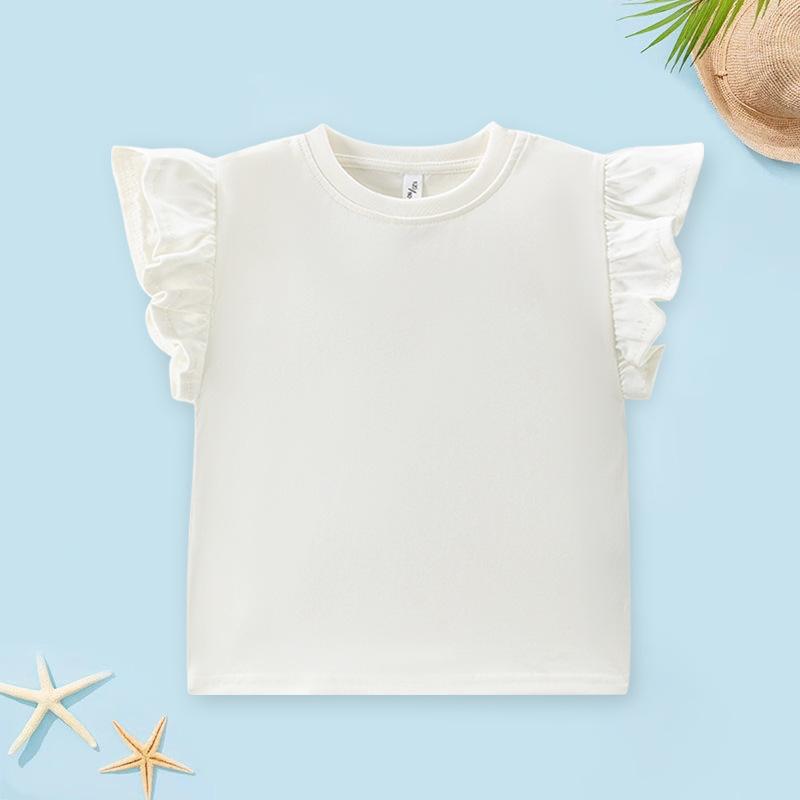 Infant Baby Girl Boy Cotton Flying Sleeves Tops Bodysuit Outfits Sunsuit Clothes