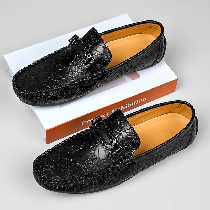 Fashion Stylish Men Loafers Handmade Casual Leather Footwear All-match Male Business Flats Outdoor Soft Slip on Shoes Travel Moccasins