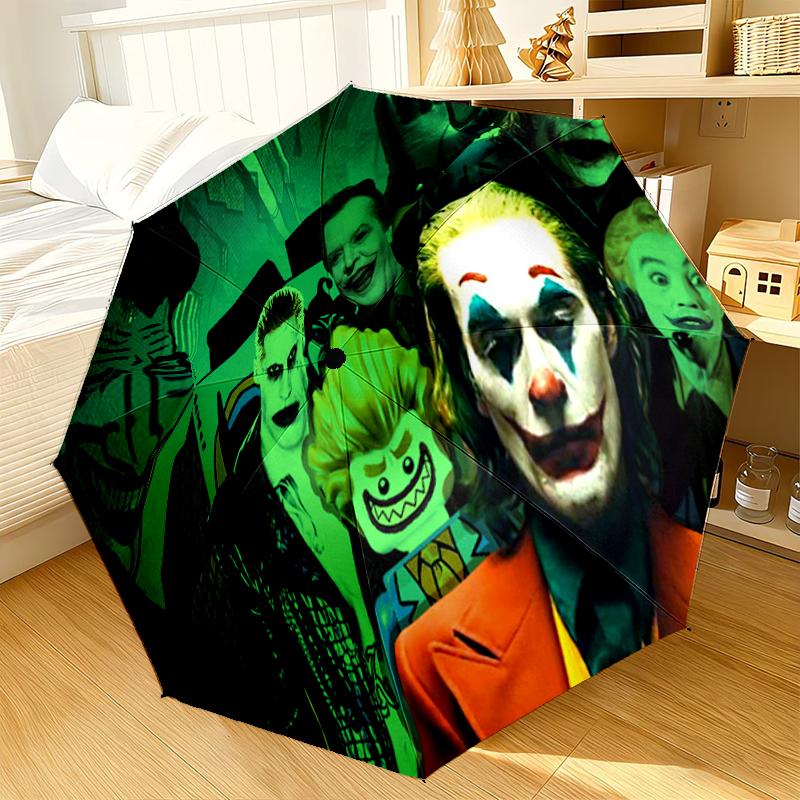 Abstract Clown Pattern Umbrella 8-Frame for Travel, Camping, Casual Lightweight Portable Umbrella, Essential for Every Family Holidays Birthday Gift