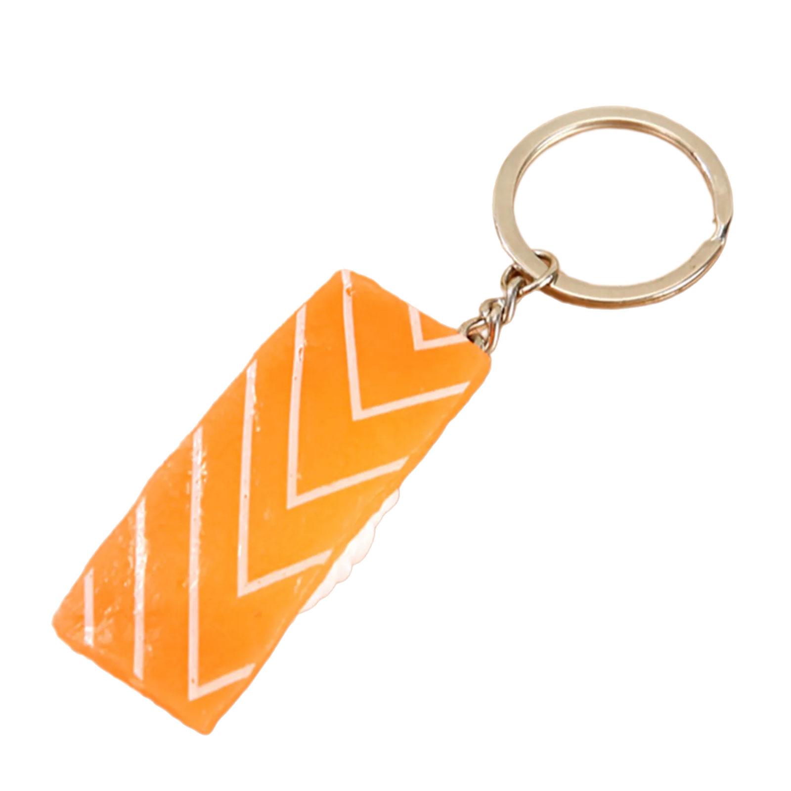

Creative Gift Japanese Salmon Sushi Keychain for Birthdays Holidays Friend Family Key Holder Accessory PVC Safe