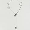 Unique Personality Willow Leaf Fringe Pendant Earrings S925 Silver Needle Earrings Y-Shaped Leaf Fringe Pendant Necklace