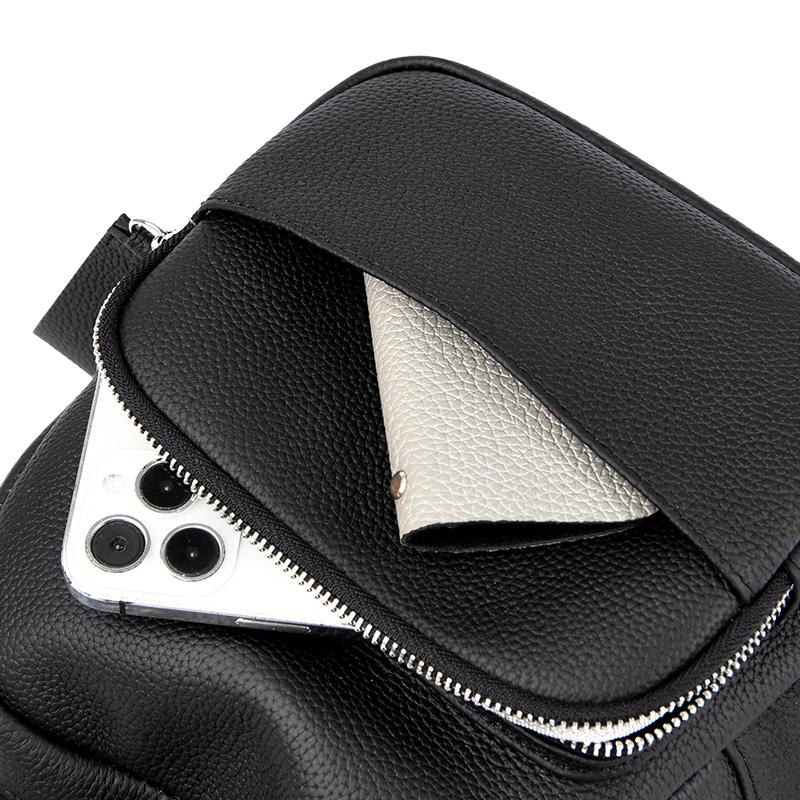 New 2023 Cowhide Female Bag Summer Women 's  Backpack Shoulder High-Capacity Ladies  Bags Travel Bag Girls Chest Bag
