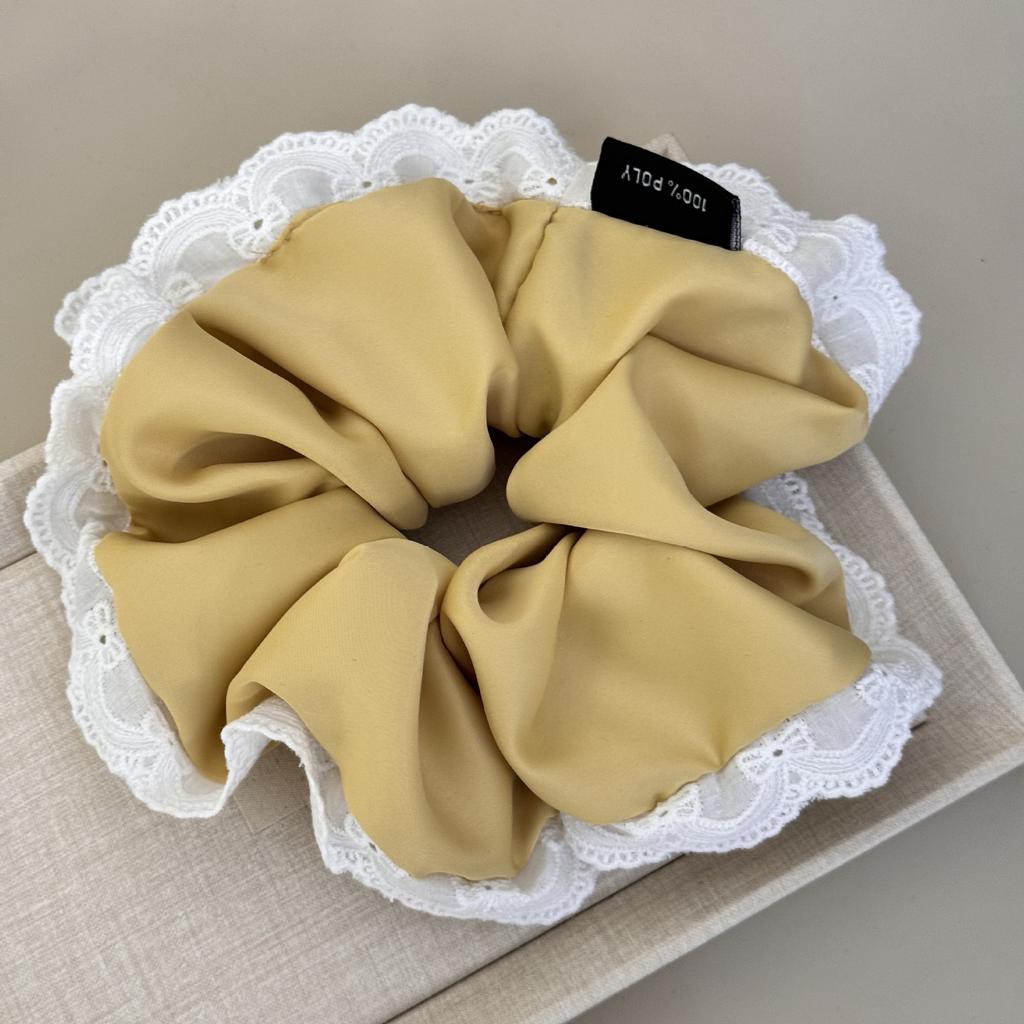Sweet lace large hair band female senior sense tie ponytail head rope leather band high elasticity Korean rope accessories new
