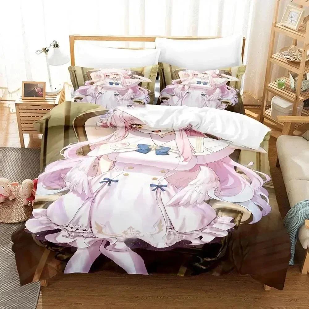 Anime Misono Mika Blue Archive Bedding Set Printed Bed Set With Pillowcase Bed Duvet Cover Soft Queen King Size Bedclothes Home
