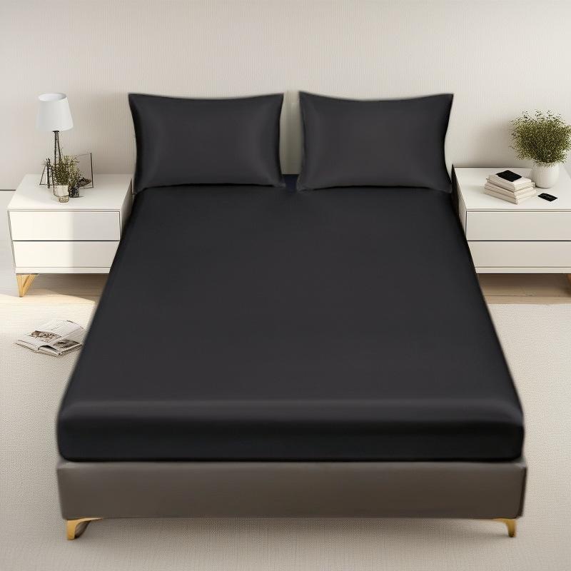 Custom Satin Washed Silk Fitted Bed Sheet & Pillowcase Set