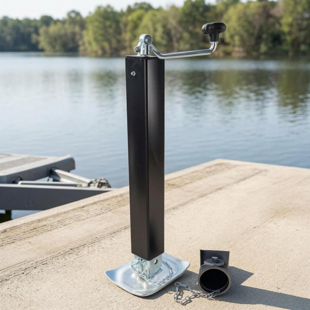 Heavy-Duty Top-Wind Trailer Jack Leg Adjustable Height Telescoping with