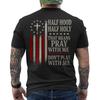 Metà Pagano Metà Santo Che Significa Prega Con Me Bandiera Americana Patriottica SUL RETRO Maglietta