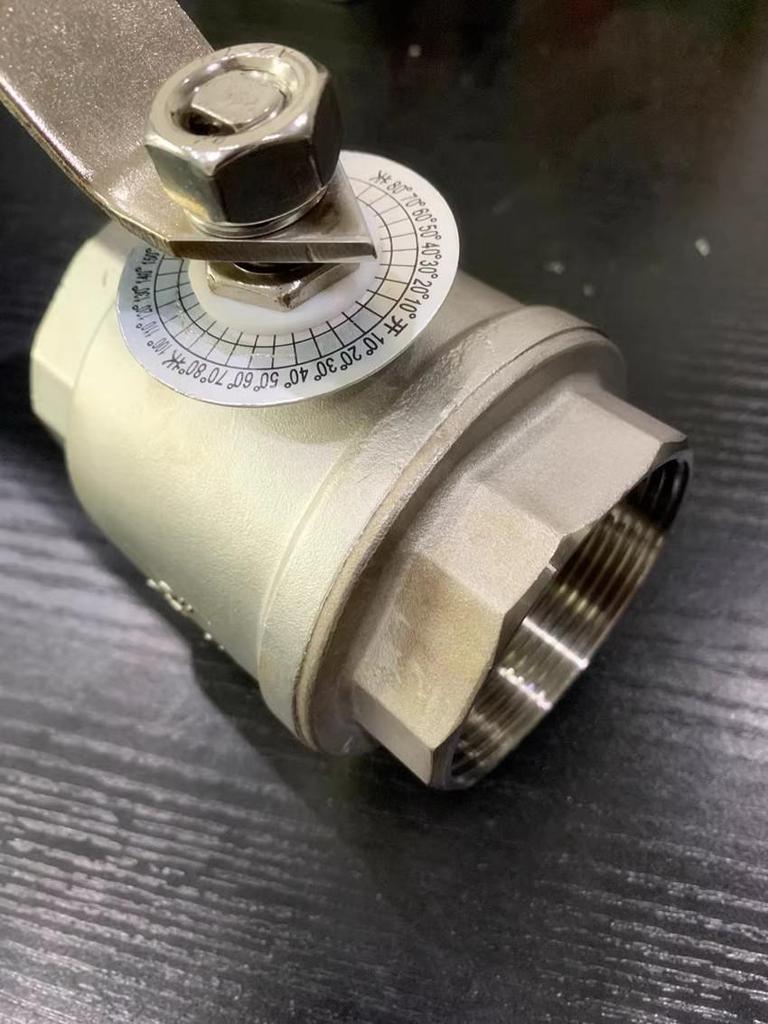 304 Stainless Steel Ball Valve with Scale, Two-Piece, Large Flow, Thread Lock (4pt/6pt)