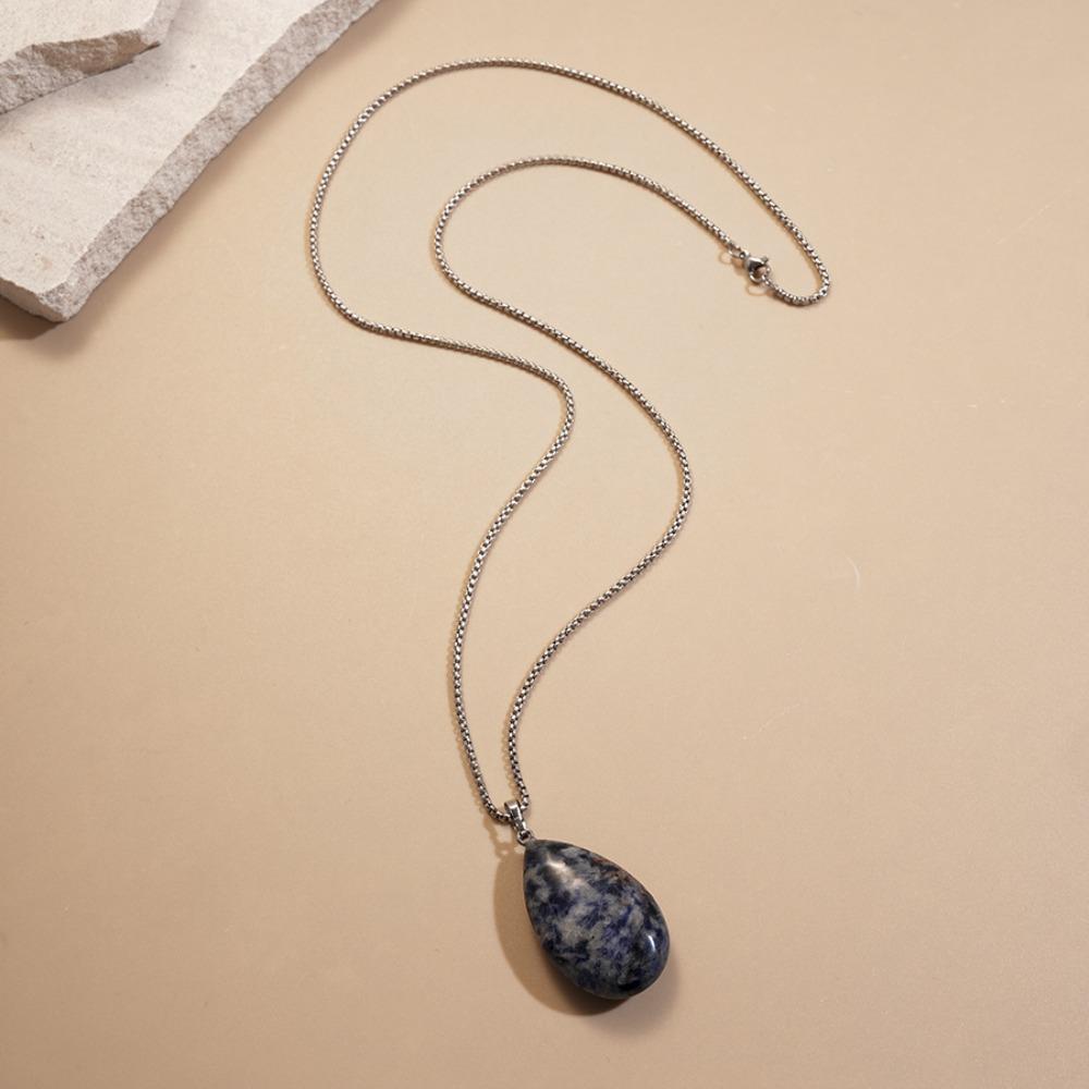 

Аксессуары для одежды Ключичная цепочка В форме капли воды Модная бижутерия Каменное ожерелье Ханфу синий