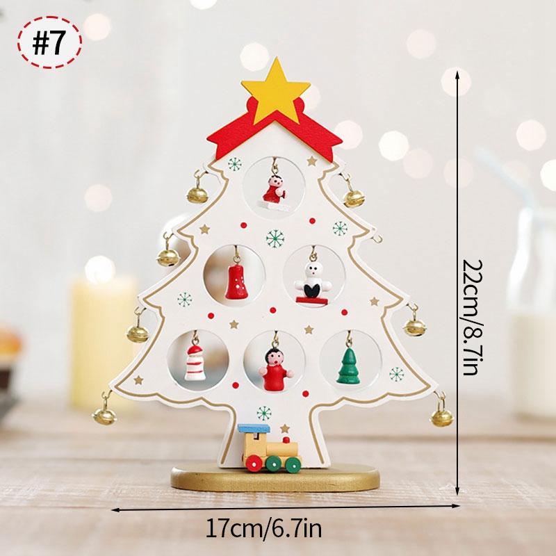 Christmas Stereo Wooden Tree Scene Layout Xmas Tree Ornaments DIY New Year Gifts Navidad New Year Desktop Decorations Supplies