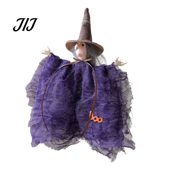 Cute Spooky Style Room Decorations Halloween Witch Doll Ornaments, Cat Pumpkin Playful Holiday Themed Hanging Dolls Decoration for Tree, Home