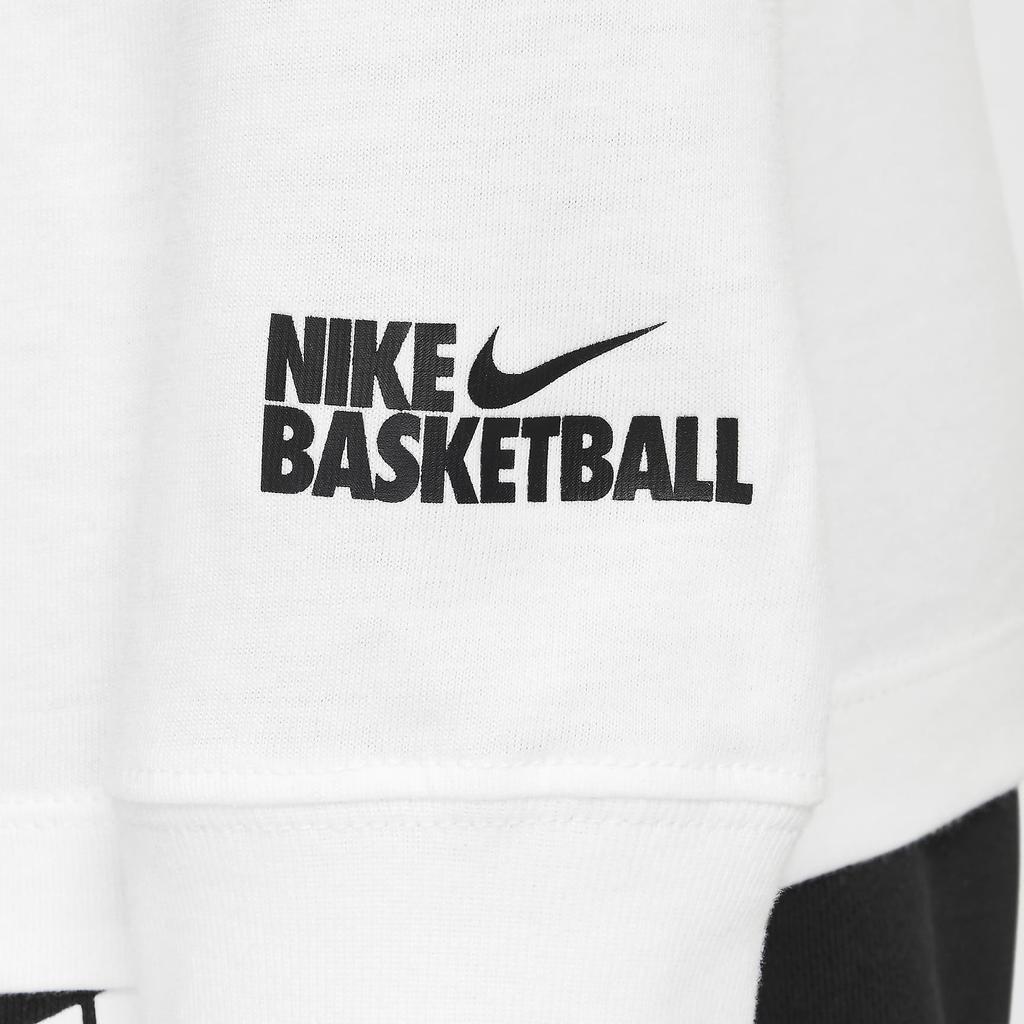 Nike Sportswear Breathable Soft Simple Long Sleeve T-Shirt Kids Tops White FZ5196-100