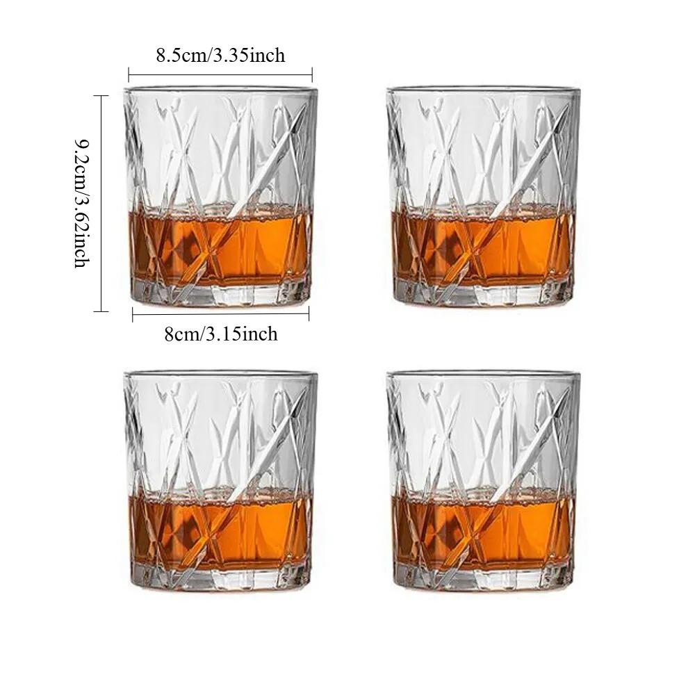 5 Oz 3D Guanshan Whiskey Glass Set Transparent Crystal Cup Suitable for Drinking Whiskey Cognac Cocktail Ice Wine Glass