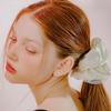 mellotory dot mesh satin scrunchie (ivory)