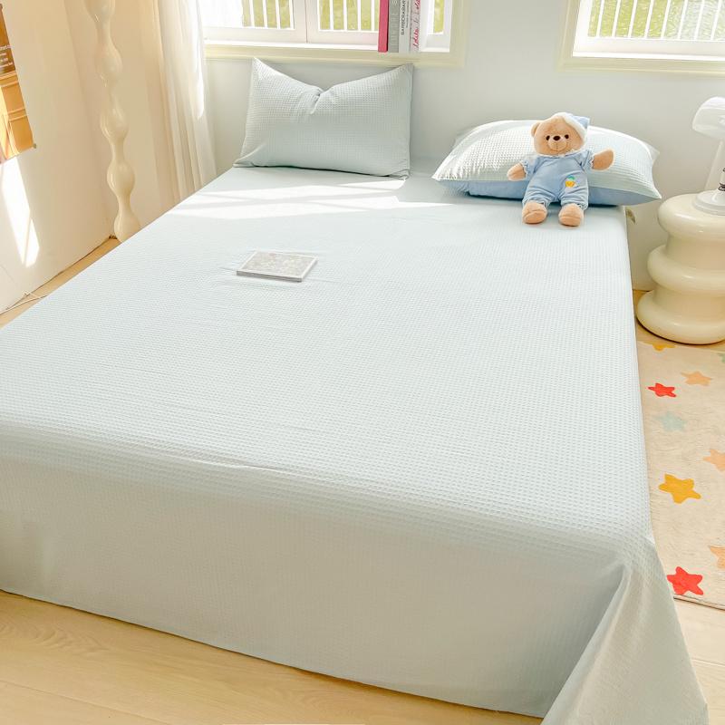 

Solid Color Plaid Design Bed Sheet Set Girls Women Childrens Bedroom Pink Flat Sheet 3 Piece Set Student Bedding with Pillowcase 160x230cm 3pcs