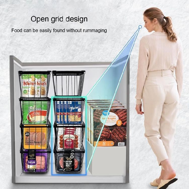 5 SZT Organizer do zamrażarki Pojemniki do układania Metalowa faktura Odpowiednie do zamrażarki Zapobiega marnowaniu żywności Oszczędzające miejsce projekty