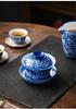 Porcelain Gaiwan Blue and White Plum Tea Tureen Blossom Sancai Chinese Kungfu Teacup Infuser Tea Bowl Household Kitchen Teaware