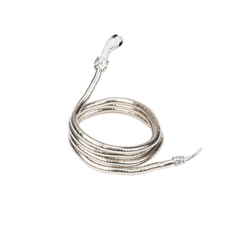 Punk Multi-layer Metal Gold Color Cool Bendy Snake Necklace Bracelet for Women Men Chunky Jewelry GZW