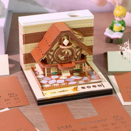 3D Pop-up 2027 Calendar Sticky Notes: Creative Business Souvenir and Paper Carving Ornament