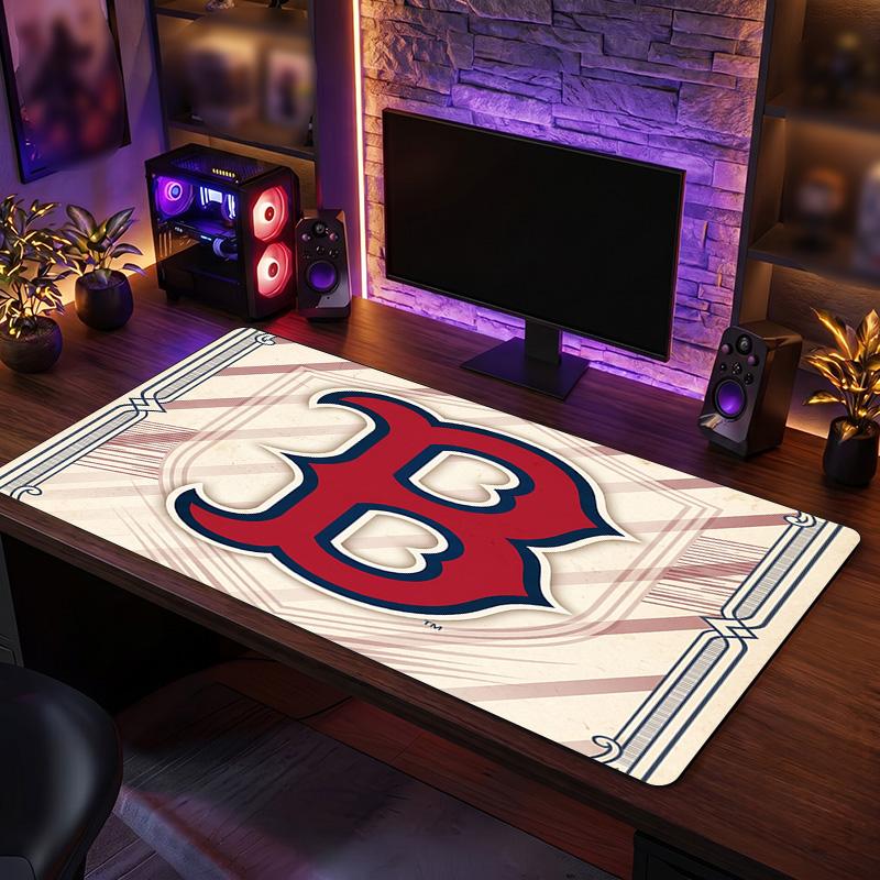 Boston Red Sox Pattern Mousepad Anti?Slip Rubber Desk Pad For Gaming Working Desktop Decoration