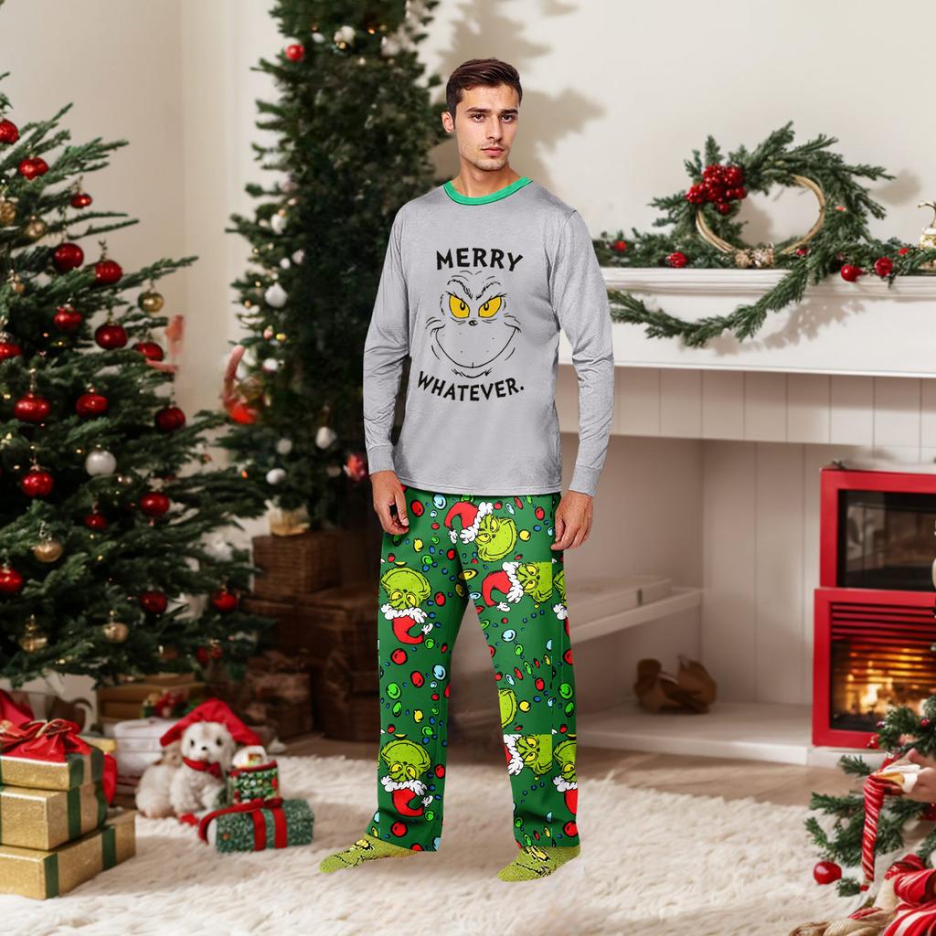 Parent-child Christmas Print Home Suit Long-sleeved Top And Pants