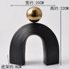 Minimally Artistic Sculptur black electroplated gold ball resin arch Figurines Creative Art Ornaments Desktop Decoration Crafts
