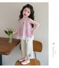 Girls' Plaid Lace Vest Set 2026 Summer New Item for Baby Girls Super Beautiful Thin Summer Two-piece Set Trendy