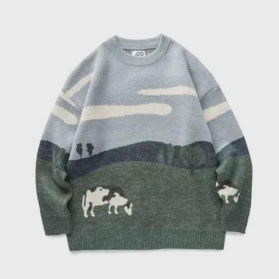 Suéter de Punto Retro Japonés Unisex - Colección Otoño/Invierno 2023 de Marca de Moda Americana